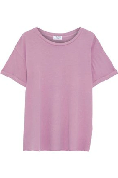 Shop Frame Woman Oversized Cotton-jersey T-shirt Lavender