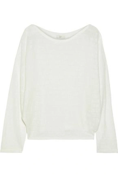 Shop Joie Woman Brooklynn Ramie And Cotton-blend Sweater White