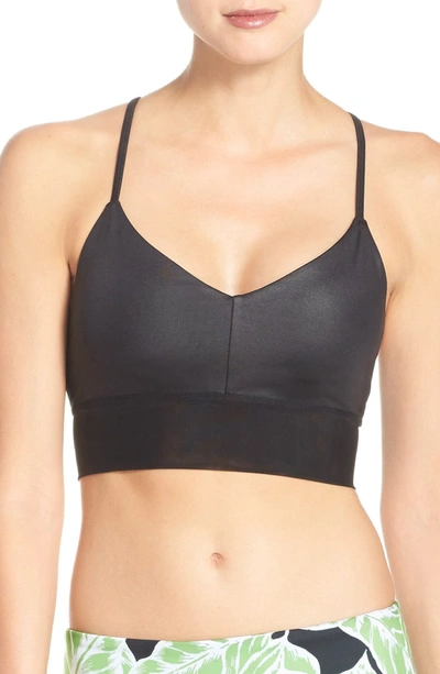 Shop Alo Yoga Yoga Bra In Black Glossy/ Black