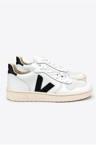 Shop Veja V10 Leather Extra White Black