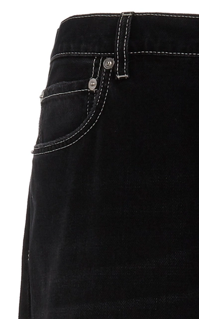 Shop Ganni High-rise Wide-leg Jeans In Dark Wash