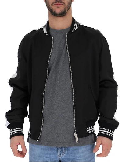 Shop Givenchy Back Embroidered Bomber Jacket In Black