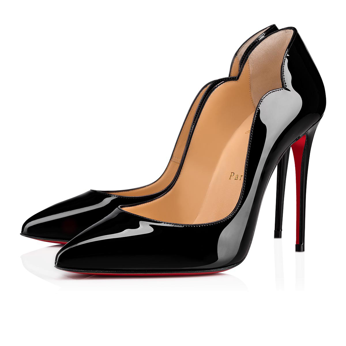 Christian Louboutin Hot Chick 100 Patent Red Sole Pumps In Black | ModeSens