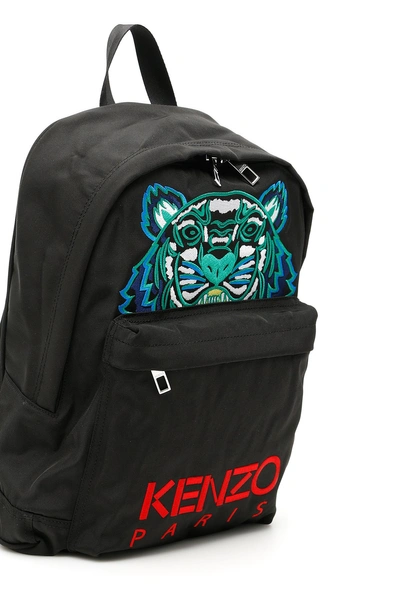 Shop Kenzo Embroidered Tiger Backpack In Black