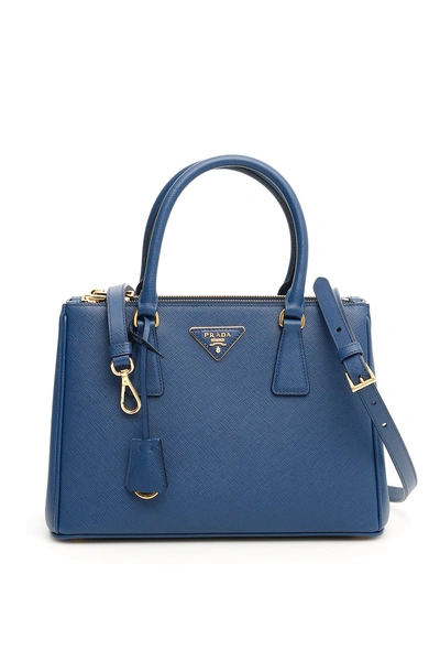 Shop Prada Galleria Small Tote Bag In Blue