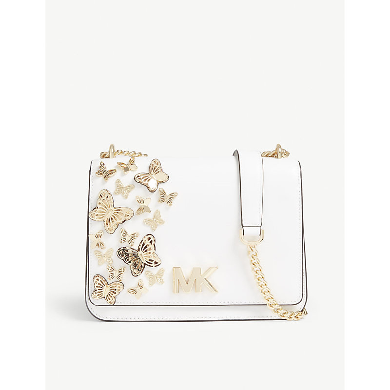 michael kors white butterfly purse