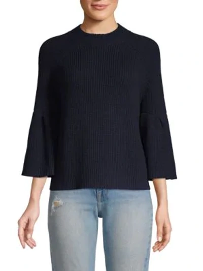 Shop Joie Ingrit Cotton-blend Sweater In Midnight