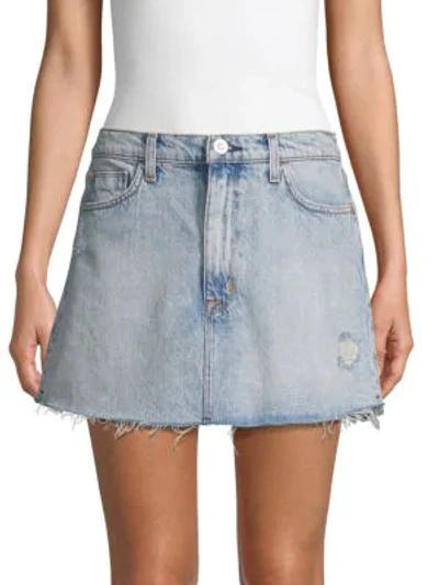 Shop Hudson Vivid Distressed Denim Mini Skirt In High Dry