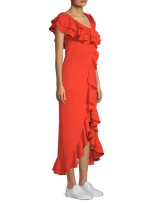 ganni big apple red dress
