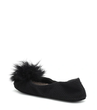 Shop Ugg Andi Cotton Slippers In Black