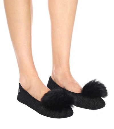 Shop Ugg Andi Cotton Slippers In Black