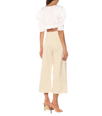 Shop Jacquemus Le Pantalon Prago Court Jeans In Beige