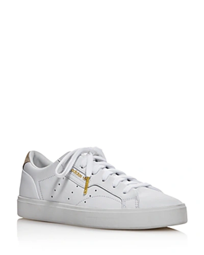 Shop Adidas Originals Women's Sleek Low Top Leather Sneakers In White