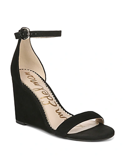 Shop Sam Edelman Women's Neesa Wedge Heel Sandals In Black