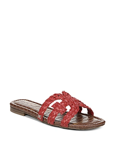 Shop Sam Edelman Women's Beckie Woven Slide Sandals In Candy Red