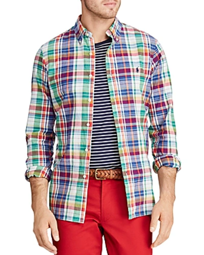 Shop Polo Ralph Lauren Classic Fit Button-down Madras Shirt In Multi