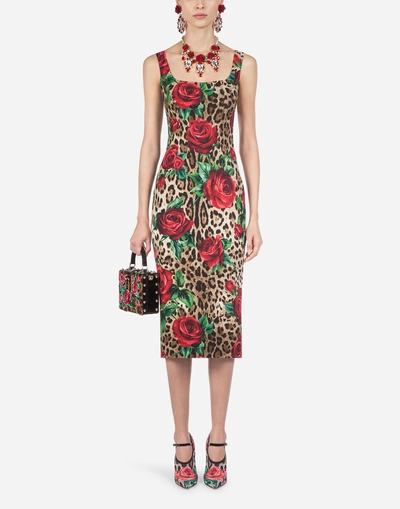 Shop Dolce & Gabbana Printed Viscose Dress In Leopard Print