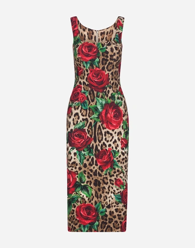 Shop Dolce & Gabbana Printed Viscose Dress In Leopard Print