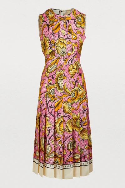 Shop Gucci Silk Dress In Pink