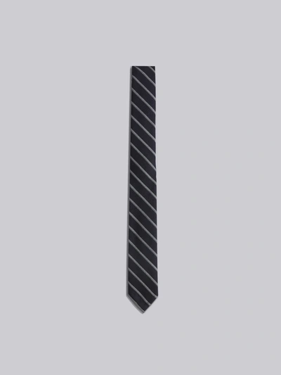 Shop Thom Browne Classic Necktie In Shadow Repp Stripe 2ply Mohair In Blue