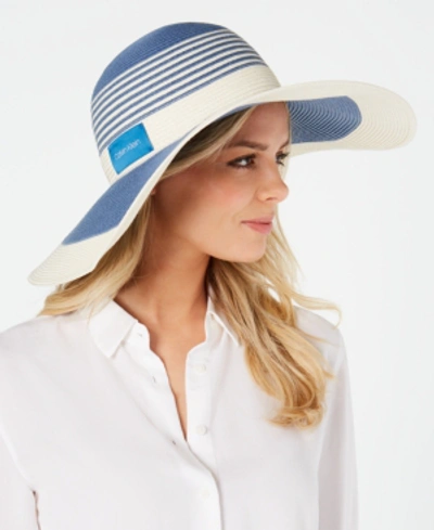 Shop Calvin Klein Colorblock Stripe Sunhat In Seaport