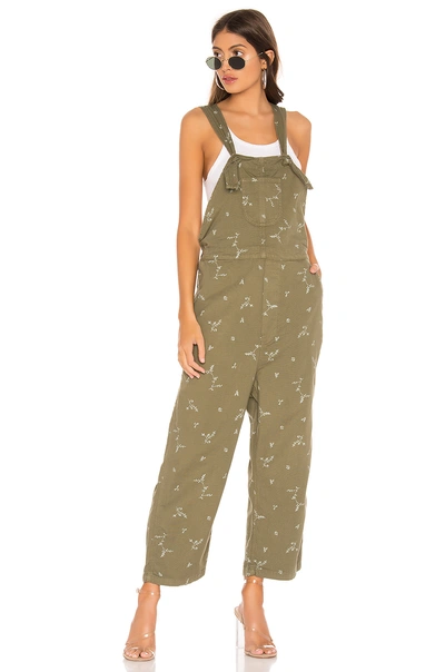 Shop The Great The Easy Dungaree With Sprig Print In Beat Up Army