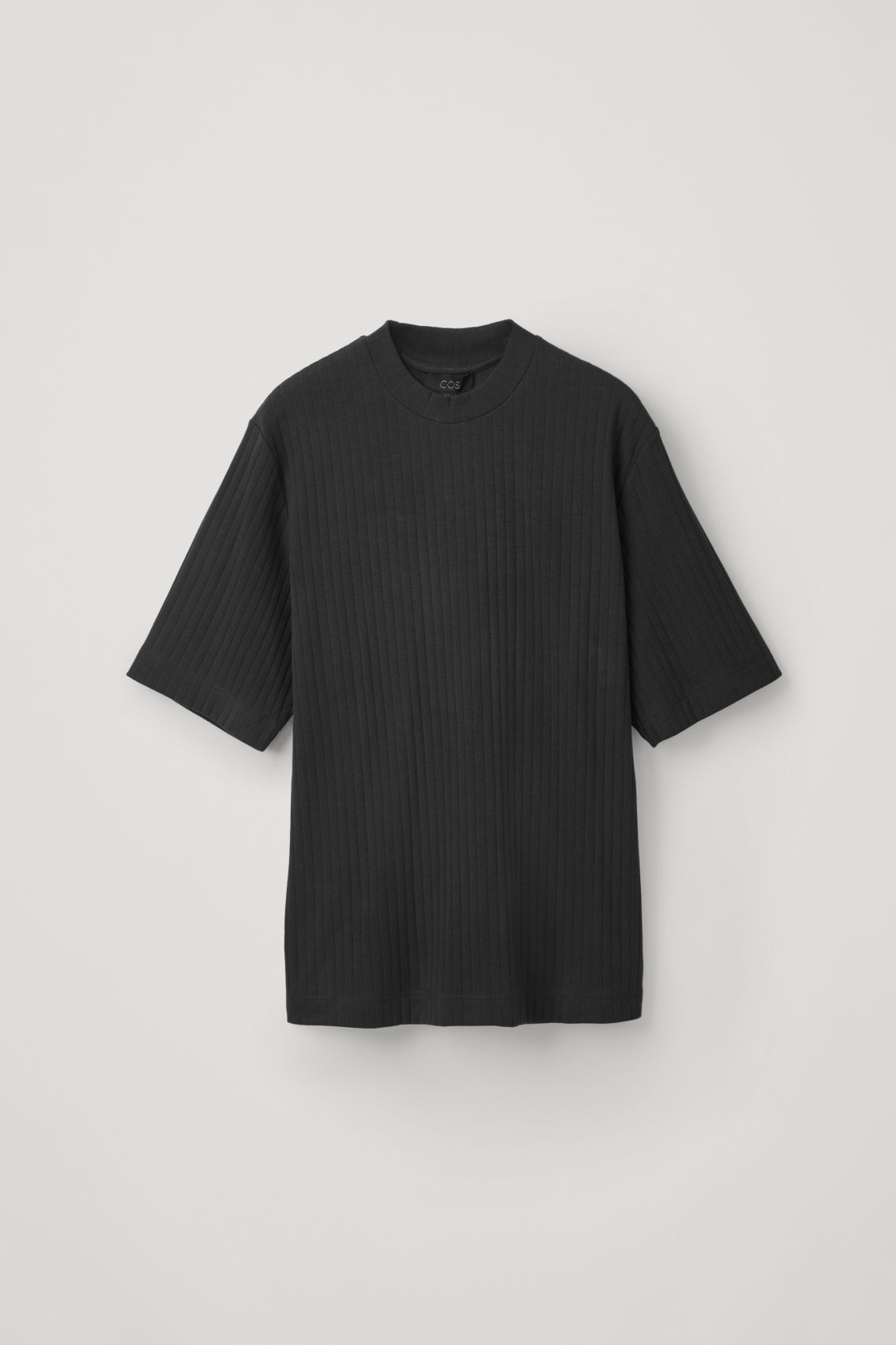 Cos Long Organic-cotton Rib T-shirt In Black | ModeSens