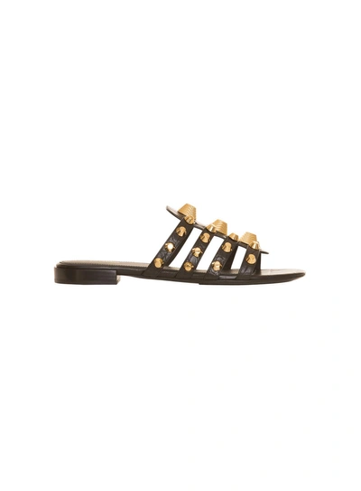 Shop Balenciaga Sandals With Studs In Black In Nero