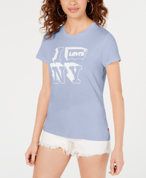 Levi S The Perfect Cotton New York Graphic T Shirt In I Levis New York Xenon Blue Modesens