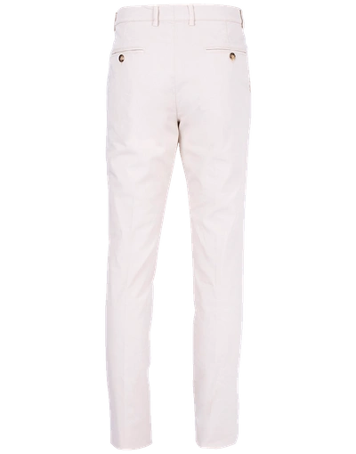 Shop Brunello Cucinelli Off White Flat Front Basic Fit Trouser In Off-wht