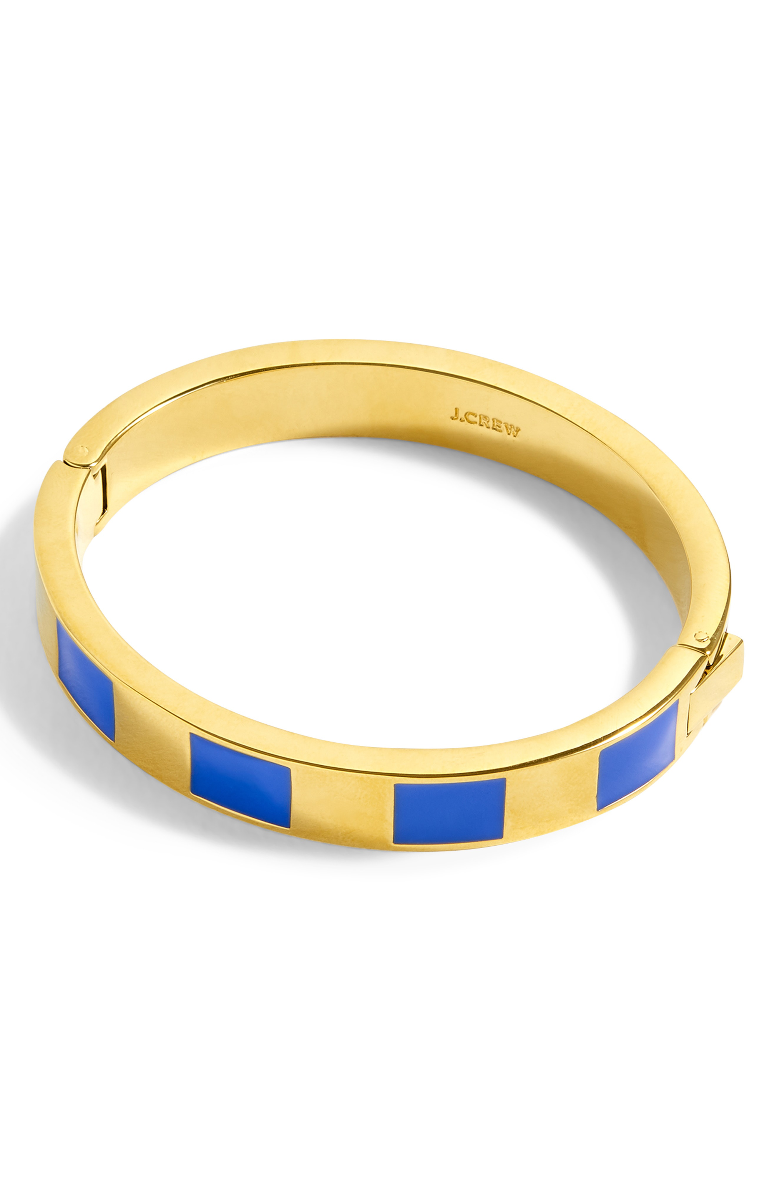 J.crew Stripe Enamel Hinge Bracelet In Gold/ Blue ModeSens