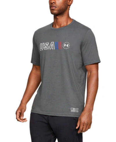 Shop Under Armour Men's Freedom Usa Banner T-shirt In Pitch Gray