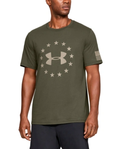 Shop Under Armour Men's Freedom Logo T-shirt In Marine Od Green
