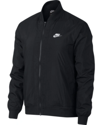 Shop Nike Men's Bomber Jacket In Black