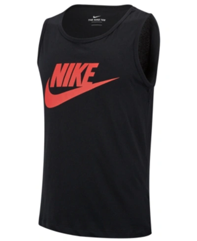 Shop Nike Men's Sportswear Logo Tank Top In Black/red