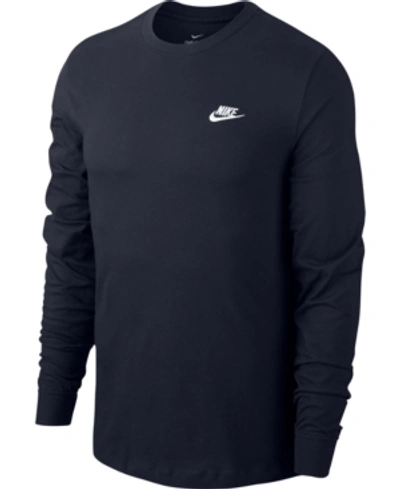 Shop Nike Men's Long-sleeve T-shirt In Obsid