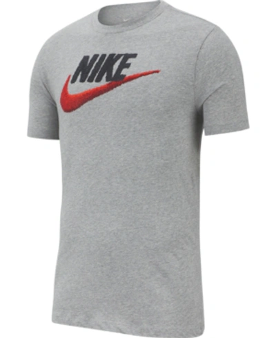 Shop Nike Men's Sportswear Logo T-shirt In Gry Hthr