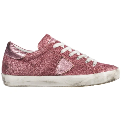 Shop Philippe Model Women's Shoes Leather Trainers Sneakers Paris In Pink