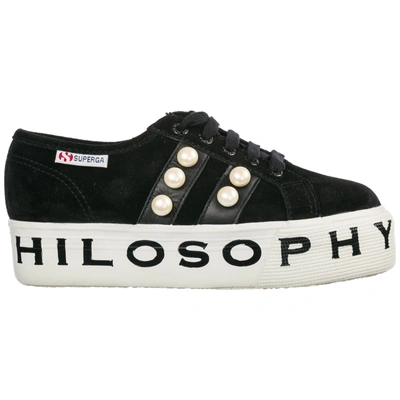 Shop Philosophy Di Lorenzo Serafini Women's Shoes Suede Trainers Sneakers Superga In Black