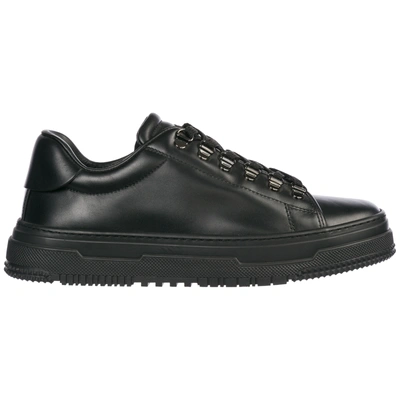 Shop Valentino Men's Shoes Leather Trainers Sneakers In Black