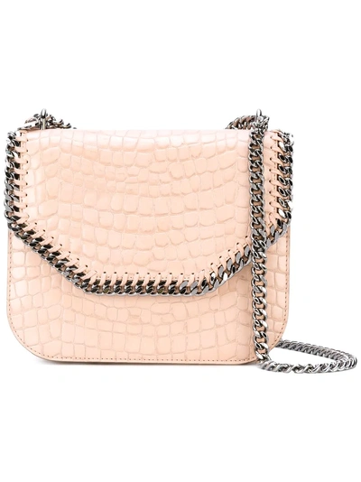 Shop Stella Mccartney Crocodile-effect Falabella Box Shoulder Bag - Pink