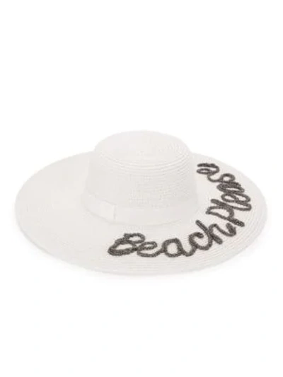 Shop August Hat Company Beach Please Embroidered Sun Hat In White