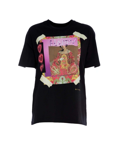 Shop Etro Happy Print T-shirt In Fantasia