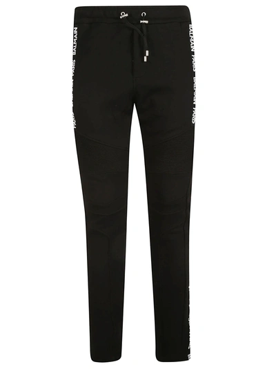 Shop Balmain Side Stripe Track Pants In Black