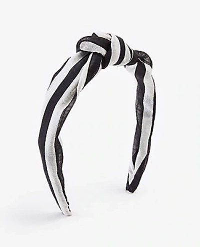 Shop Ann Taylor Striped Headband In Black