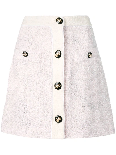Shop Alessandra Rich Tweed Mini Skirt - Pink