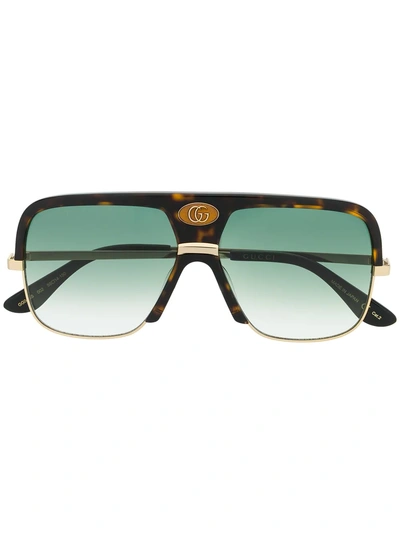 Shop Gucci Eyewear Gg0478s Aviator Sunglasses - Black