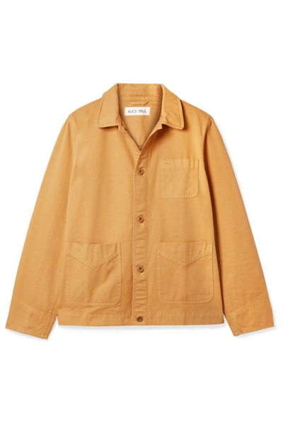 Shop Alex Mill Herringbone Cotton Jacket In Yellow