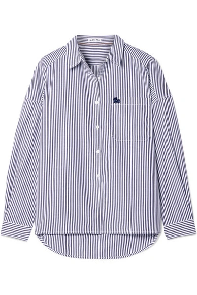 Shop Alex Mill Oversized Striped Cotton-poplin Shirt In Navy