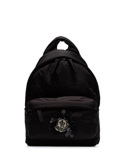 Shop Moncler Genius Logo Patch Backpack - 101 - Black